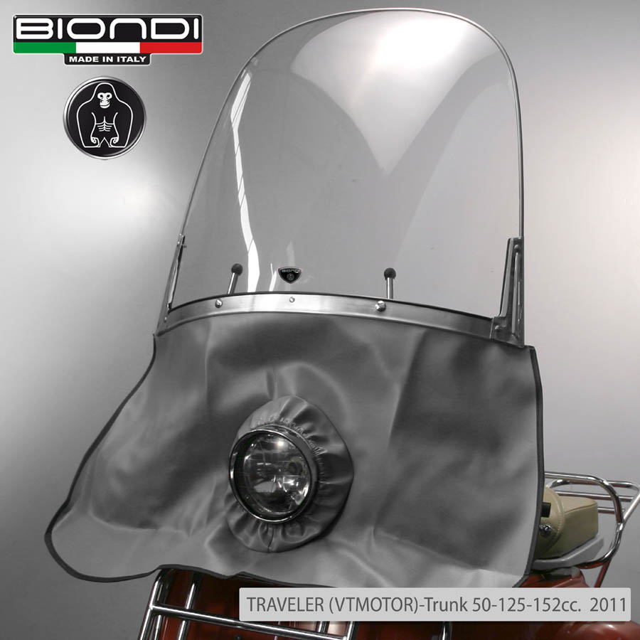 Parabrezza Mod.Maestrale (solo schermo trasparente) con stecche alluminio - per Ciclomotori, Vespa, Lambretta - immagine 9