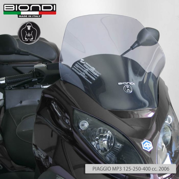 Small Screen Smoke Grey PIAGGIO MP3 125/250/400cc.-MP3 TOURING 2006 - Image 2