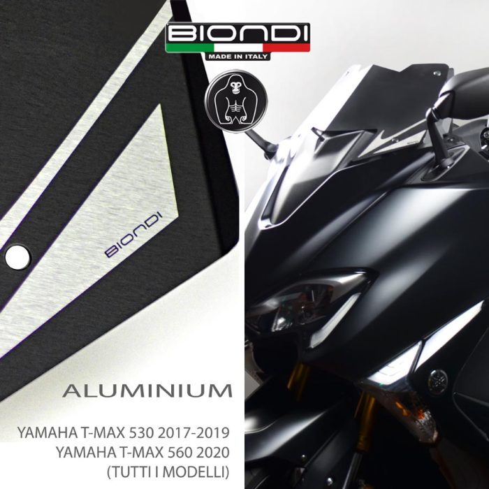 Cupolino ALLUMINIO Anodizzato e Satinato nero opaco- YAMAHA T-Max 530 cc. 2017-2019 e T-Max 560 2020-2021 (tutti i modelli) - immagine 5
