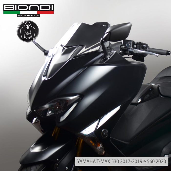 Cupolino ALLUMINIO Anodizzato e Satinato nero opaco- YAMAHA T-Max 530 cc. 2017-2019 e T-Max 560 2020-2021 (tutti i modelli) - immagine 4