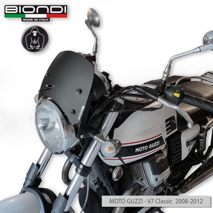 Windshield Satin Matt Black Mod. Caffè (Mounting kit included) – BENELLI Imperiale 400 (2021->); MOTO GUZZI V7 Classic 744 (2008-2012); V7 Stone/Special 744 (2012-2015); V7 II Stone/Special 744 (2015-2017); TRIUMPH Bonneville (2008-2016)(2017-2020); YAMAHA XSR 700/900 (2022->) - Image 5