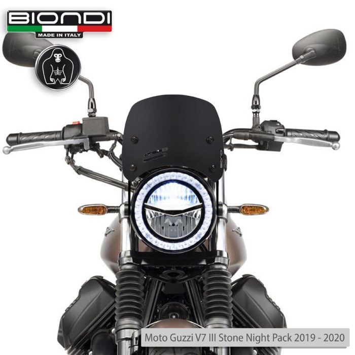 Windshield Satin Matt Black Mod. Caffè (Mounting kit included) – BENELLI Imperiale 400 (2021->); MOTO GUZZI V7 Classic 744 (2008-2012); V7 Stone/Special 744 (2012-2015); V7 II Stone/Special 744 (2015-2017); TRIUMPH Bonneville (2008-2016)(2017-2020); YAMAHA XSR 700/900 (2022->) - Image 6