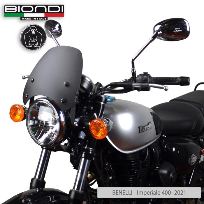 Windshield Black Satin Mod. Sport (Mounting kit included) – BENELLI Imperiale 400 (2021->); MOTO GUZZI V7 Classic 744 (2008-2012); V7 Stone/Special 744 (2012-2015); V7 II Stone/Special 744 (2015-2017); TRIUMPH Bonneville (2008-2016)(2017-2020); YAMAHA XSR 700/900 (2022->) - Image 5