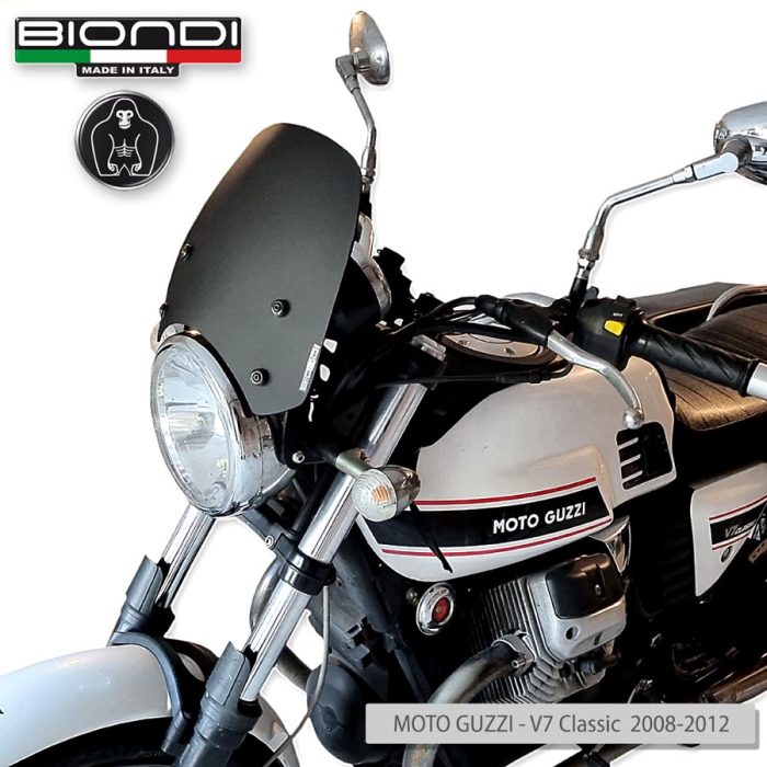 Windshield Black Satin Mod. Sport (Mounting kit included) – BENELLI Imperiale 400 (2021->); MOTO GUZZI V7 Classic 744 (2008-2012); V7 Stone/Special 744 (2012-2015); V7 II Stone/Special 744 (2015-2017); TRIUMPH Bonneville (2008-2016)(2017-2020); YAMAHA XSR 700/900 (2022->) - Image 4