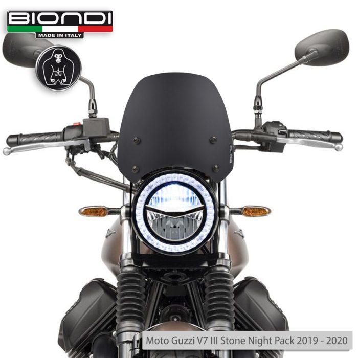 Windshield Black Satin Mod. Sport (Mounting kit included) – BENELLI Imperiale 400 (2021->); MOTO GUZZI V7 Classic 744 (2008-2012); V7 Stone/Special 744 (2012-2015); V7 II Stone/Special 744 (2015-2017); TRIUMPH Bonneville (2008-2016)(2017-2020); YAMAHA XSR 700/900 (2022->) - Image 6