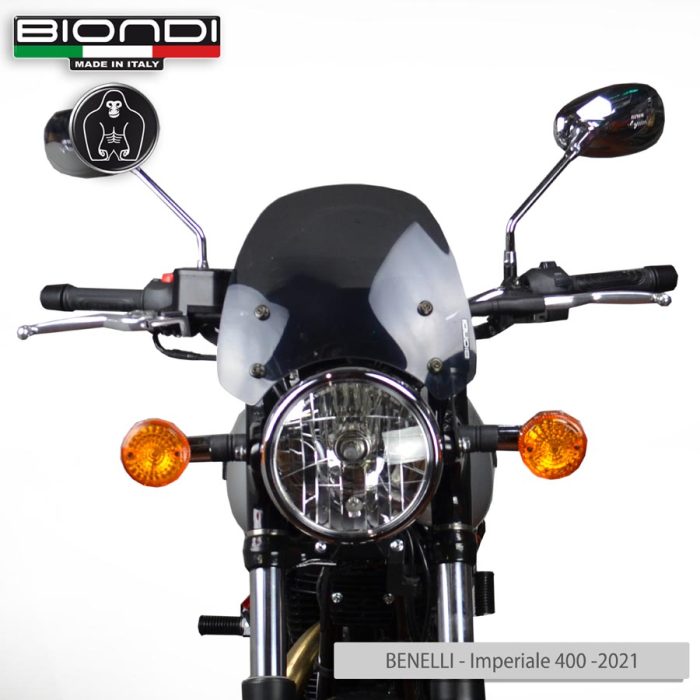 Cupolino Fumè Scuro Mod. Sport (Kit di Montaggio incluso) – BENELLI Imperiale 400 (2021->); MOTO GUZZI V7 Classic 744 (2008-2012); V7 Stone/Special 744 (2012-2015); V7 II Stone/Special 744 (2015-2017); TRIUMPH Bonneville (2008-2016)(2017-2020); YAMAHA XSR 700/900 (2022->) - immagine 2