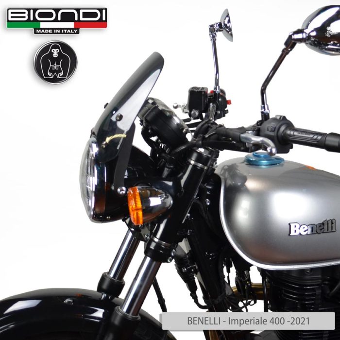 Cupolino Fumè Scuro Mod. Sport (Kit di Montaggio incluso) – BENELLI Imperiale 400 (2021->); MOTO GUZZI V7 Classic 744 (2008-2012); V7 Stone/Special 744 (2012-2015); V7 II Stone/Special 744 (2015-2017); TRIUMPH Bonneville (2008-2016)(2017-2020); YAMAHA XSR 700/900 (2022->) - immagine 4