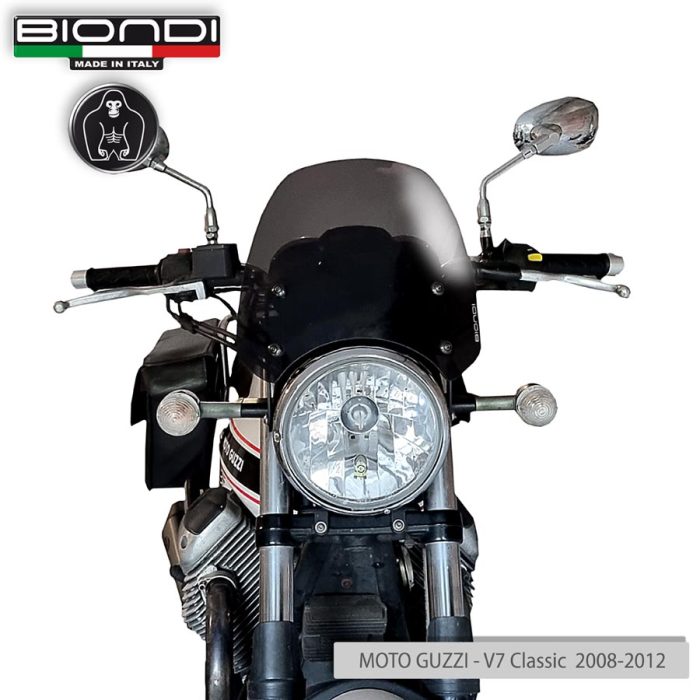 Cupolino Fumè Scuro Mod. Sport (Kit di Montaggio incluso) – BENELLI Imperiale 400 (2021->); MOTO GUZZI V7 Classic 744 (2008-2012); V7 Stone/Special 744 (2012-2015); V7 II Stone/Special 744 (2015-2017); TRIUMPH Bonneville (2008-2016)(2017-2020); YAMAHA XSR 700/900 (2022->) - immagine 3