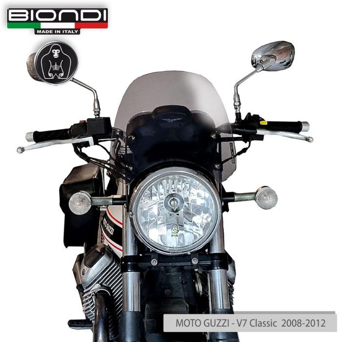 Windshield Smoke Grey Mod. Sport (Mounting kit included) – BENELLI Imperiale 400 (2021->); MOTO GUZZI V7 Classic 744 (2008-2012); V7 Stone/Special 744 (2012-2015); V7 II Stone/Special 744 (2015-2017); TRIUMPH Bonneville (2008-2016)(2017-2020); YAMAHA XSR 700/900 (2022->) - Image 3