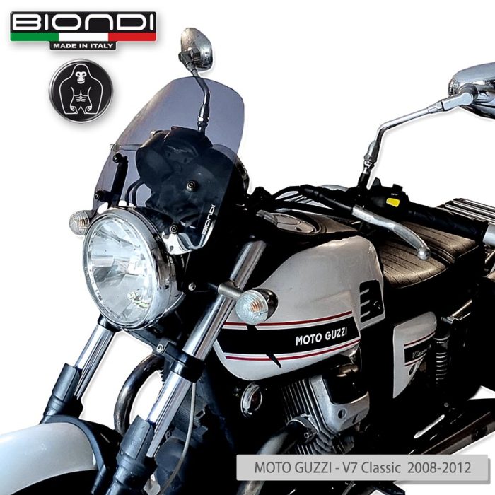 Windshield Smoke Grey Mod. Sport (Mounting kit included) – BENELLI Imperiale 400 (2021->); MOTO GUZZI V7 Classic 744 (2008-2012); V7 Stone/Special 744 (2012-2015); V7 II Stone/Special 744 (2015-2017); TRIUMPH Bonneville (2008-2016)(2017-2020); YAMAHA XSR 700/900 (2022->) - Image 4