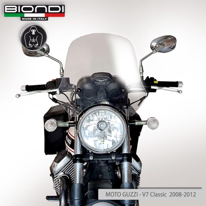 Windshield Transparent Mod. Touring (Mounting kit included) – BENELLI Imperiale 400 (2021->); MOTO GUZZI V7 Classic 744 (2008-2012); V7 Stone/Special 744 (2012-2015); V7 II Stone/Special 744 (2015-2017); TRIUMPH Bonneville (2008-2016)(2017-2020); YAMAHA XSR 700/900 (2022->) - Image 3