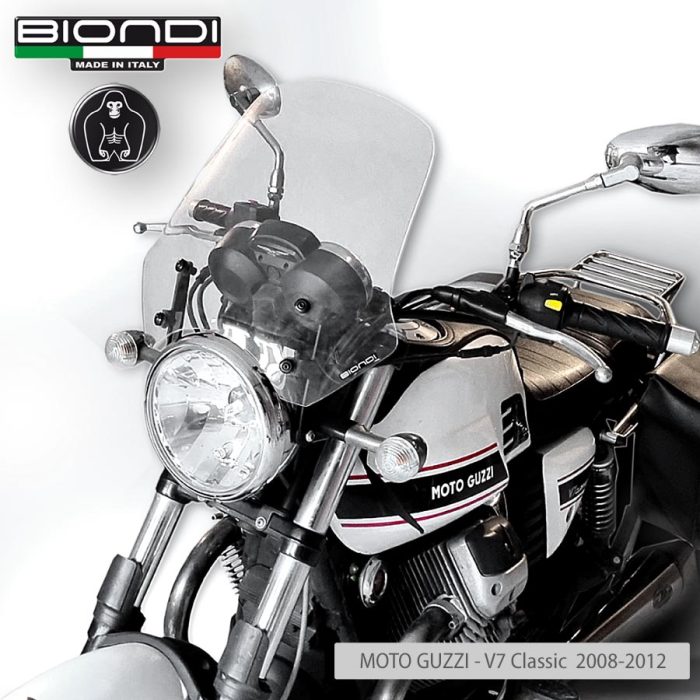 Windshield Transparent Mod. Touring (Mounting kit included) – BENELLI Imperiale 400 (2021->); MOTO GUZZI V7 Classic 744 (2008-2012); V7 Stone/Special 744 (2012-2015); V7 II Stone/Special 744 (2015-2017); TRIUMPH Bonneville (2008-2016)(2017-2020); YAMAHA XSR 700/900 (2022->) - Image 5