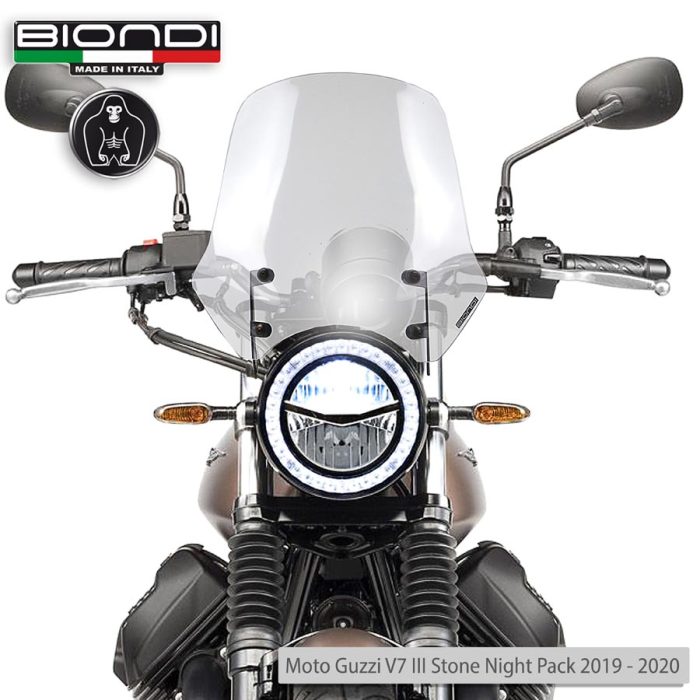 Windshield Transparent Mod. Touring (Mounting kit included) – BENELLI Imperiale 400 (2021->); MOTO GUZZI V7 Classic 744 (2008-2012); V7 Stone/Special 744 (2012-2015); V7 II Stone/Special 744 (2015-2017); TRIUMPH Bonneville (2008-2016)(2017-2020); YAMAHA XSR 700/900 (2022->) - Image 6