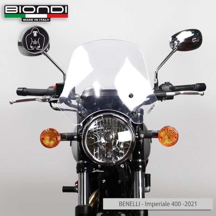 Windshield Transparent Mod. Touring (Mounting kit included) – BENELLI Imperiale 400 (2021->); MOTO GUZZI V7 Classic 744 (2008-2012); V7 Stone/Special 744 (2012-2015); V7 II Stone/Special 744 (2015-2017); TRIUMPH Bonneville (2008-2016)(2017-2020); YAMAHA XSR 700/900 (2022->) - Image 2