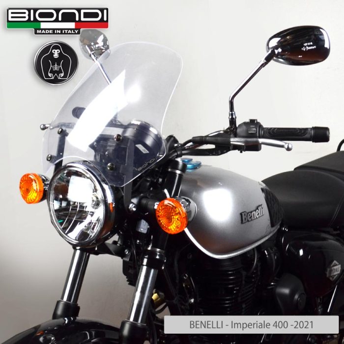 Windshield Transparent Mod. Touring (Mounting kit included) – BENELLI Imperiale 400 (2021->); MOTO GUZZI V7 Classic 744 (2008-2012); V7 Stone/Special 744 (2012-2015); V7 II Stone/Special 744 (2015-2017); TRIUMPH Bonneville (2008-2016)(2017-2020); YAMAHA XSR 700/900 (2022->) - Image 4