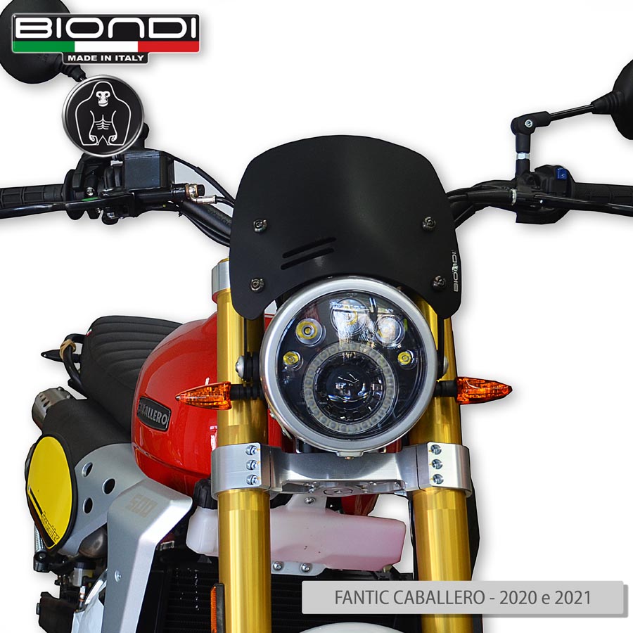 Cupolino Nero Satinato Mod. Caffè (Kit di Montaggio incluso) - FANTIC MOTOR Caballero 125/250 cc. - 2020-2023 (Flat Track, Scrambler), Caballero 500 cc. - 2020-2023 (Flat Track, Scrambler, Deluxe, Anniversary, Rally), Caballero 125 cc. - 2021-2023 (Flat Track, Scrambler - immagine 3