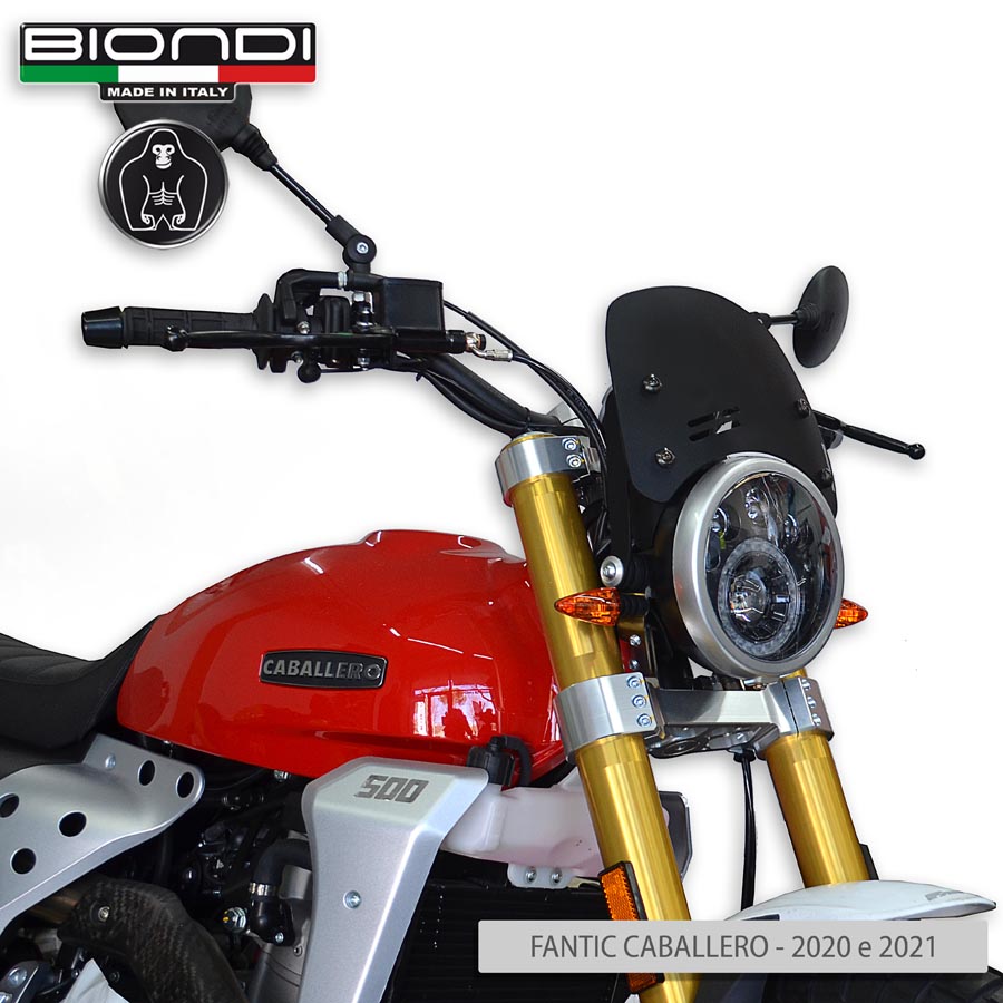 Cupolino Nero Satinato Mod. Caffè (Kit di Montaggio incluso) - FANTIC MOTOR Caballero 125/250 cc. - 2020-2023 (Flat Track, Scrambler), Caballero 500 cc. - 2020-2023 (Flat Track, Scrambler, Deluxe, Anniversary, Rally), Caballero 125 cc. - 2021-2023 (Flat Track, Scrambler - immagine 2