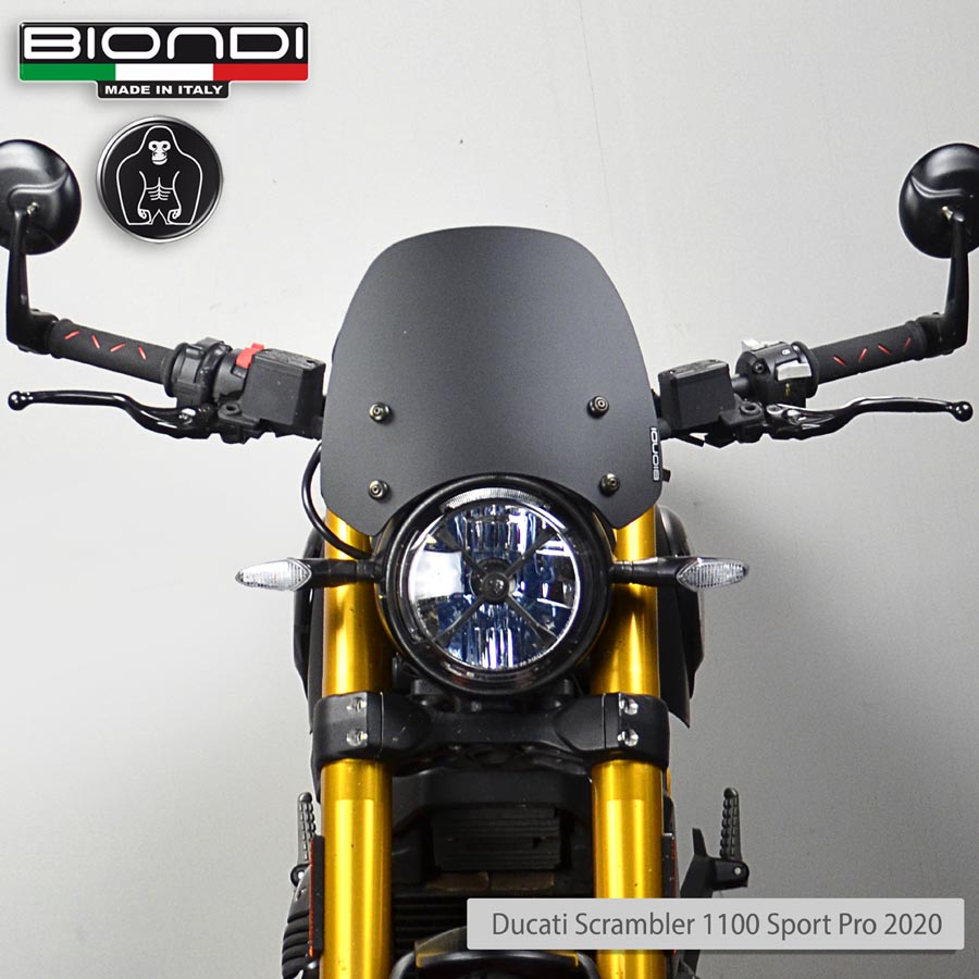 Cupolino Nero Satinato Opaco Mod. Sport (Kit di Montaggio incluso) – Ducati Scrambler 1100 /800/ 400 cc. - immagine 2