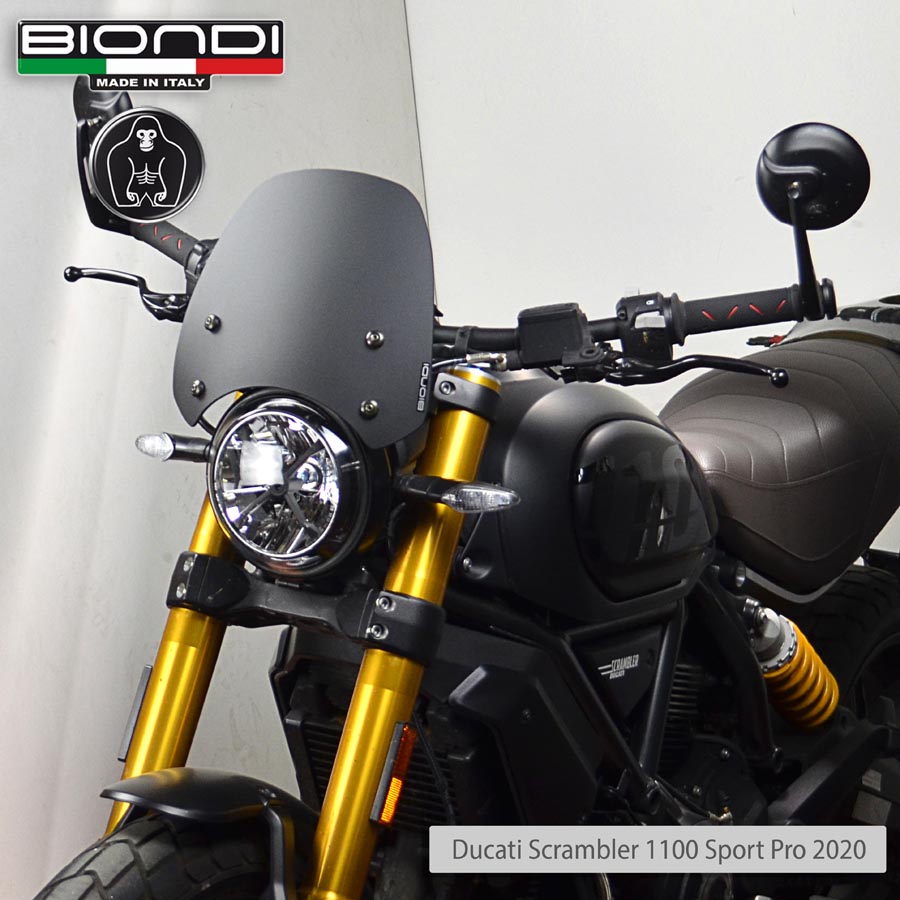 Cupolino Nero Satinato Opaco Mod. Sport (Kit di Montaggio incluso) – Ducati Scrambler 1100 /800/ 400 cc. - immagine 3
