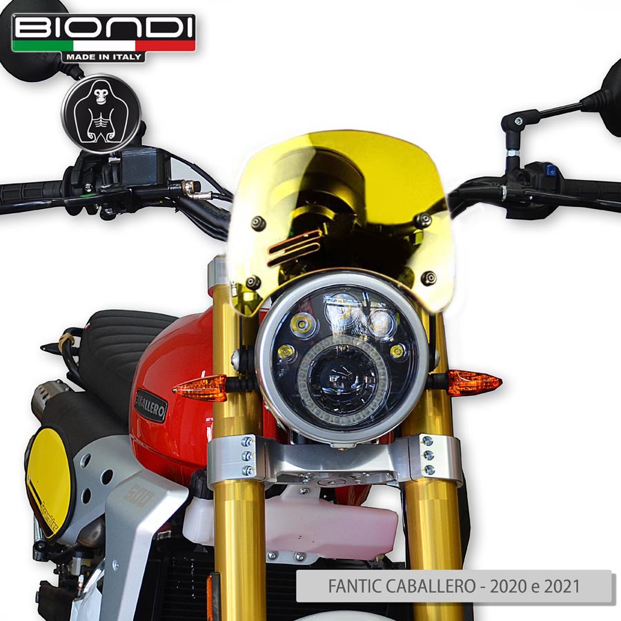 Cupolino Giallo Mod. Caffè (Kit di Montaggio incluso) – FANTIC MOTOR Caballero 125/250 cc. – 2020-2023 (Flat Track, Scrambler), Caballero 500 cc. – 2020-2023 (Flat Track, Scrambler, Deluxe, Anniversary, Rally), Caballero 125 cc. – 2021-2023 (Flat - immagine 2