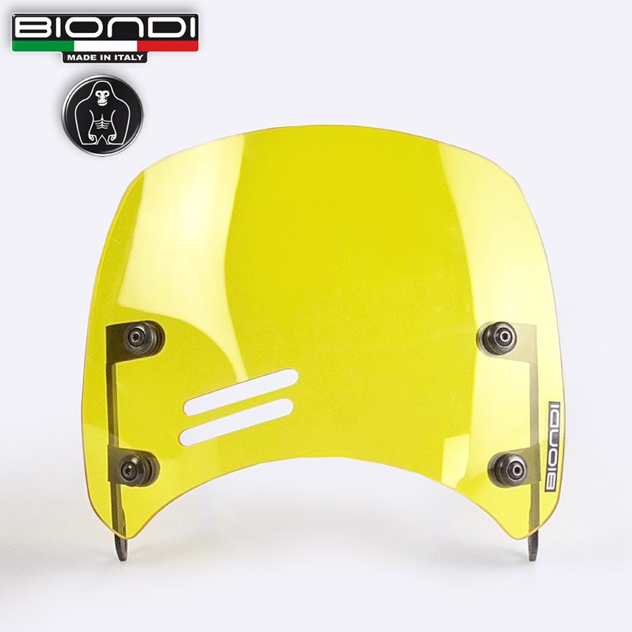 Cupolino Giallo Mod. Caffè (Kit di Montaggio incluso) – FANTIC MOTOR Caballero 125/250 cc. – 2020-2023 (Flat Track, Scrambler), Caballero 500 cc. – 2020-2023 (Flat Track, Scrambler, Deluxe, Anniversary, Rally), Caballero 125 cc. – 2021-2023 (Flat