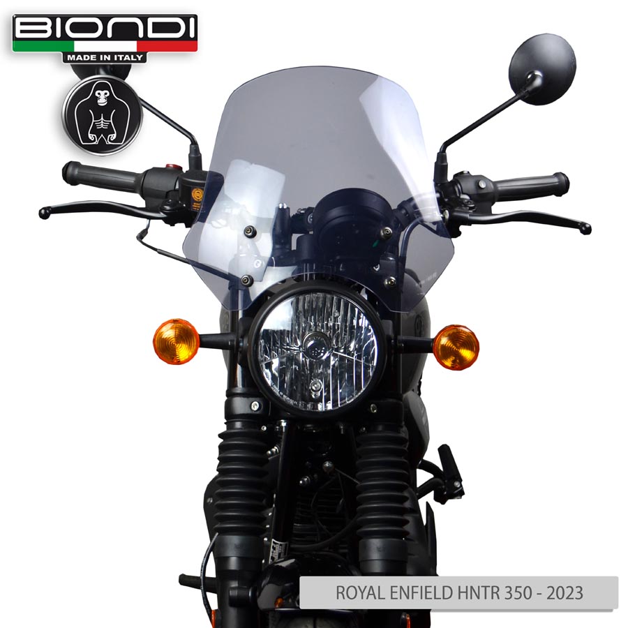 Windshield Smoke Grey Mod. Touring (Mounting kit included) – ROYAL ENFIELD HUNTER (HNTR) 350 – 2023 - Image 2