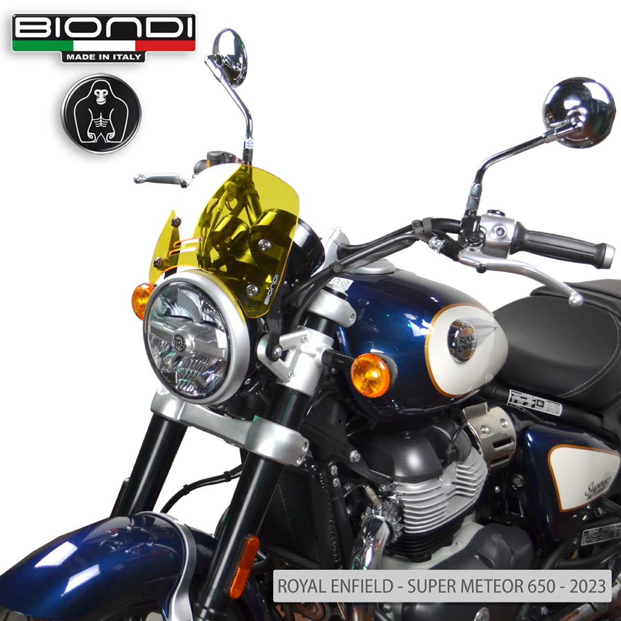 Cupolino Giallo Mod. Caffè (Kit di Montaggio incluso) – ROYAL ENFIELD SUPER METEOR 650 2023; INTERCEPTOR 650 2021; CONTINENTAL GT 650 2021; METEOR 350 FIREBALL 2021; METEOR 350 STELLAR 2021; METEOR 350 SUPERNOVA 2021 - immagine 3