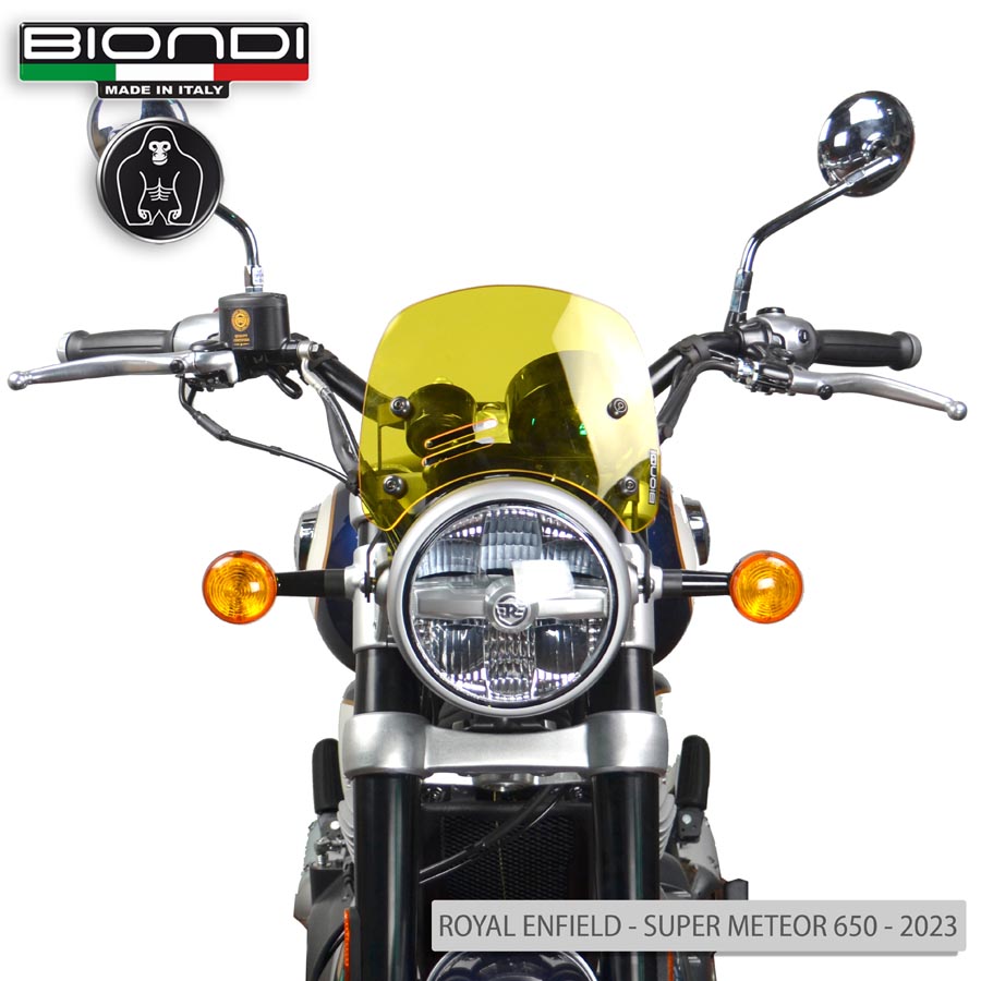 Cupolino Giallo Mod. Caffè (Kit di Montaggio incluso) – ROYAL ENFIELD SUPER METEOR 650 2023; INTERCEPTOR 650 2021; CONTINENTAL GT 650 2021; METEOR 350 FIREBALL 2021; METEOR 350 STELLAR 2021; METEOR 350 SUPERNOVA 2021 - immagine 2