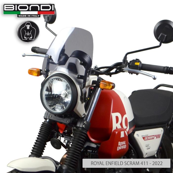 Windshield Smoke Grey Mod. Sport (Mounting kit included) – ROYAL ENFIELD SCRAM 411 – 2022 - Image 3
