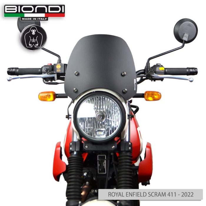 Windshield Black Satin Mod. Sport (Mounting kit included) – ROYAL ENFIELD SCRAM 411 – 2022 - Image 2
