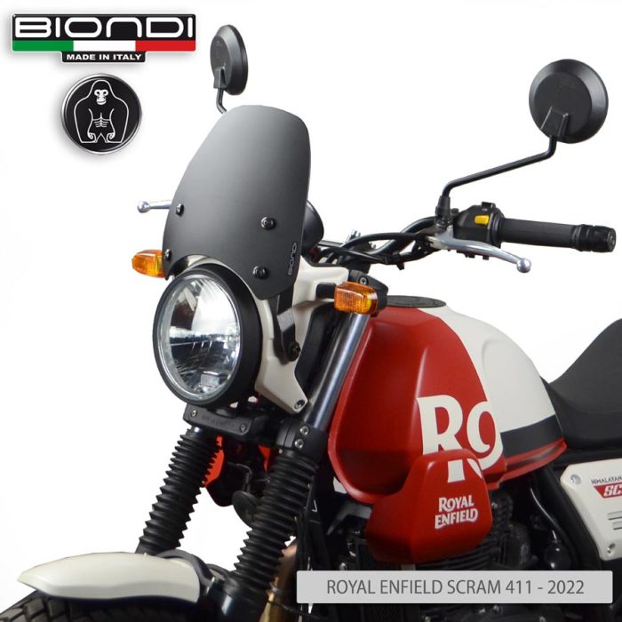 Windshield Black Satin Mod. Sport (Mounting kit included) – ROYAL ENFIELD SCRAM 411 – 2022 - Image 3