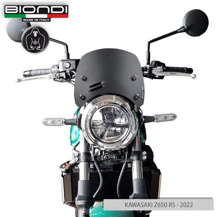 Windshield Satin Matt Black Mod. Caffè (Mounting kit included) – KAWASAKI Z650 RS (2022->), TRIUMPH Scrambler 900/1200(2018->), Street Scrambler 900 (2017->), Speed 400/400X (2023->), Twin 900/1200 (2016->) - Image 2