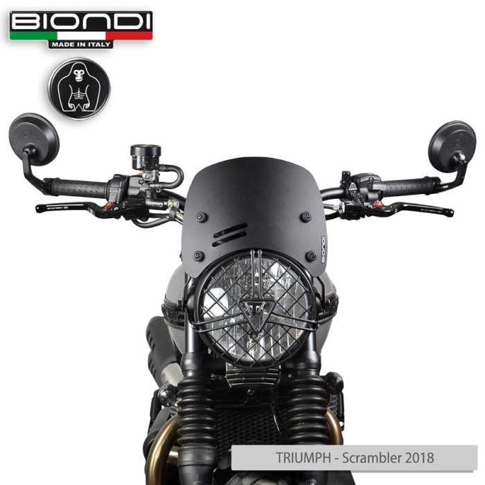 Windshield Satin Matt Black Mod. Caffè (Mounting kit included) – KAWASAKI Z650 RS (2022->), TRIUMPH Scrambler 900/1200(2018->), Street Scrambler 900 (2017->), Speed 400/400X (2023->), Twin 900/1200 (2016->) - Image 4