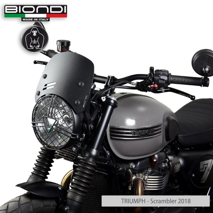 Windshield Satin Matt Black Mod. Caffè (Mounting kit included) – KAWASAKI Z650 RS (2022->), TRIUMPH Scrambler 900/1200(2018->), Street Scrambler 900 (2017->), Speed 400/400X (2023->), Twin 900/1200 (2016->) - Image 3