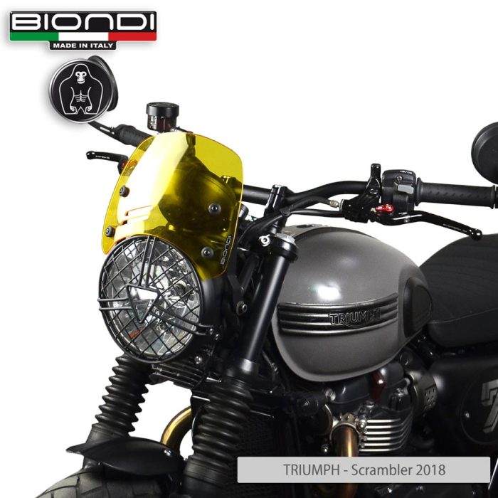 Windshield Yellow Mod. Caffè (Mounting kit included) – KAWASAKI Z650 RS (2022->), TRIUMPH Scrambler 900/1200(2018->), Street Scrambler 900 (2017->), Speed 400/400X (2023->), Twin 900/1200 (2016->) - Image 3