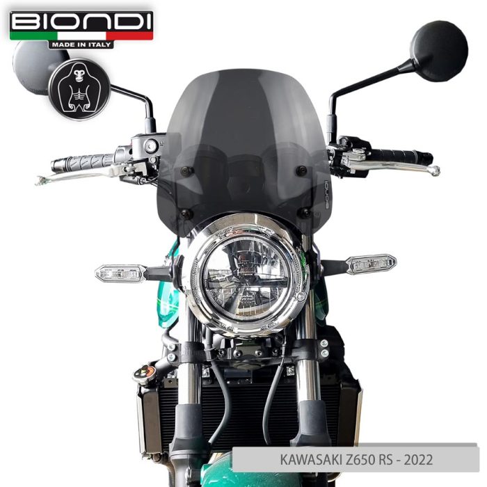 Cupolino Fumè Scuro Mod. Sport (Kit di Montaggio incluso) – KAWASAKI Z650 RS (2022->), TRIUMPH Scrambler 900/1200(2018->), Street Scrambler 900 (2017->), Speed 400/400X (2023->), Twin 900/1200 (2016->) - immagine 2