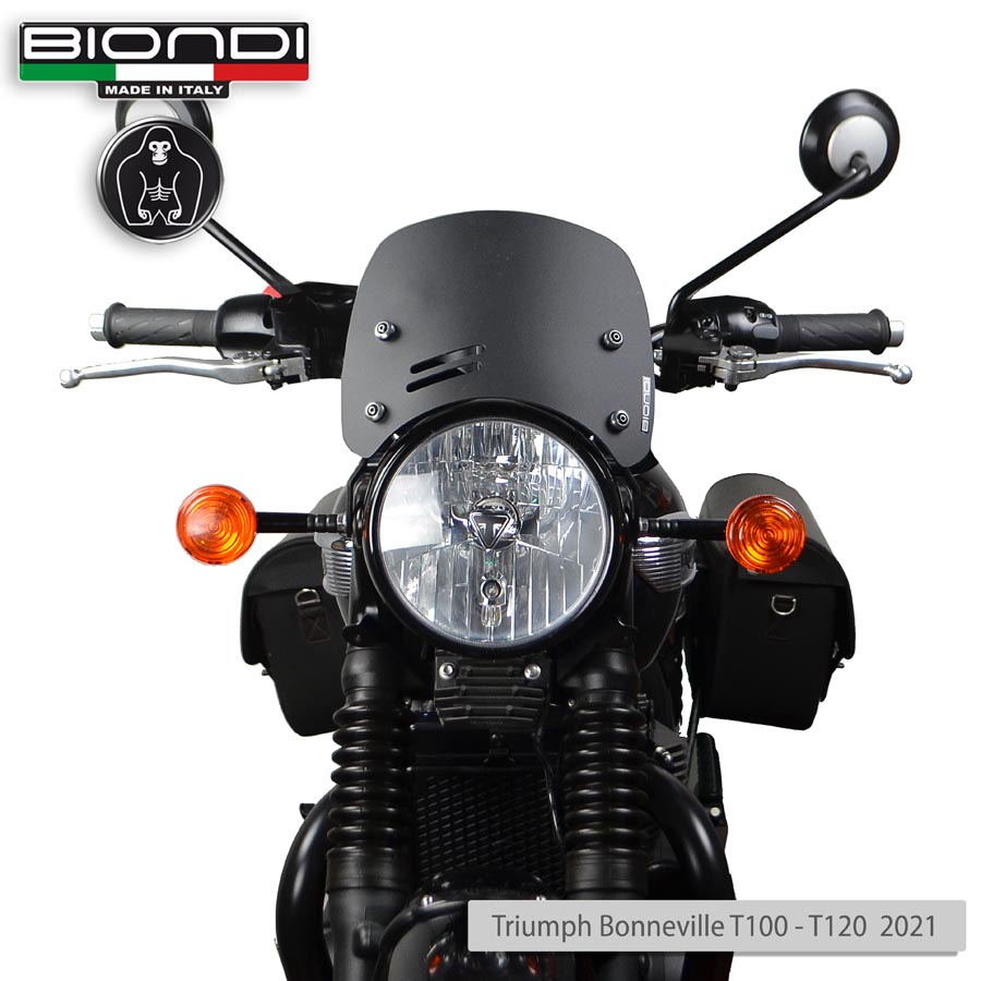 Cupolino Nero Satinato Mod. Caffè (Kit di Montaggio incluso) – TRIUMPH BONNEVILLE T100 T120 (2021…) - immagine 2