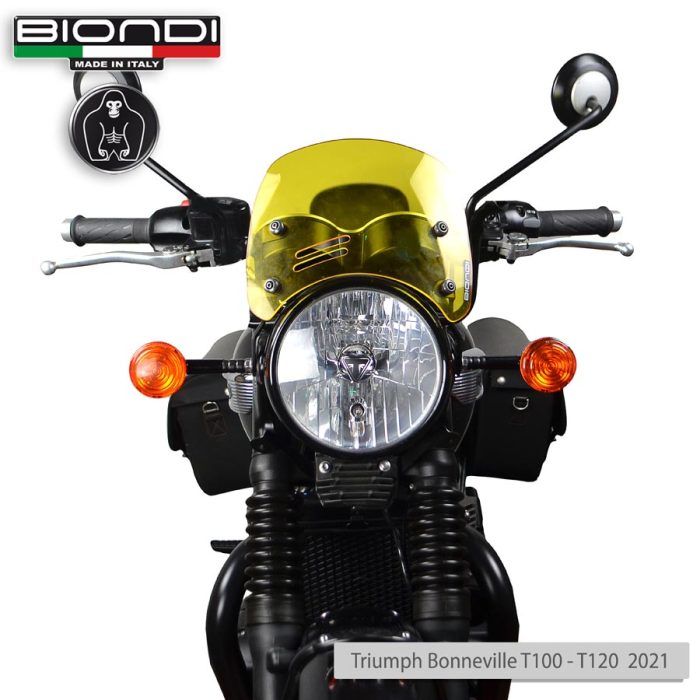 Windshield Yellow Mod. Caffè (Mounting kit included) – TRIUMPH BONNEVILLE T100 T120 (2021…) - Image 2
