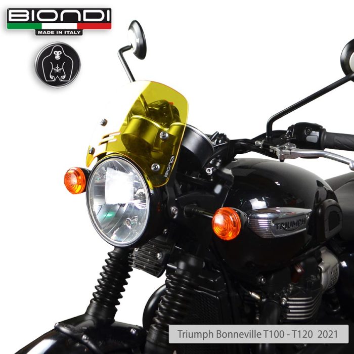 Windshield Yellow Mod. Caffè (Mounting kit included) – TRIUMPH BONNEVILLE T100 T120 (2021…) - Image 3