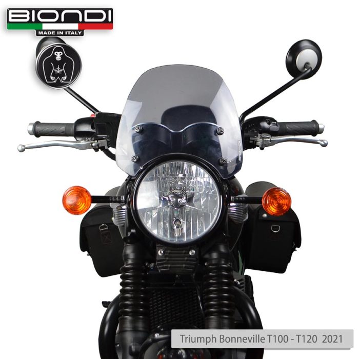 Windshield Smoke Grey Mod. Sport (Mounting kit included) – TRIUMPH BONNEVILLE T100 T120 (2021…) - Image 2