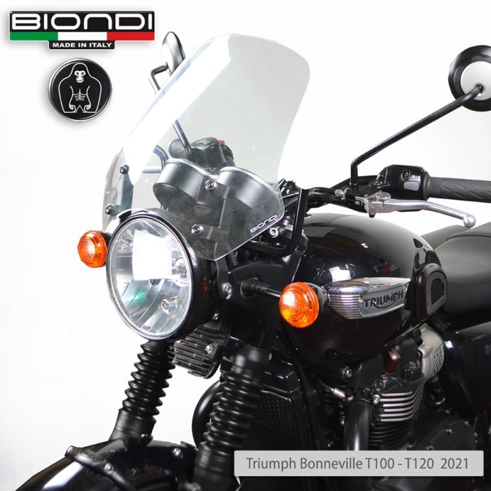 Windshield Transparent Mod. Touring (Mounting kit included) – TRIUMPH BONNEVILLE T100 T120 (2021…) - Image 3