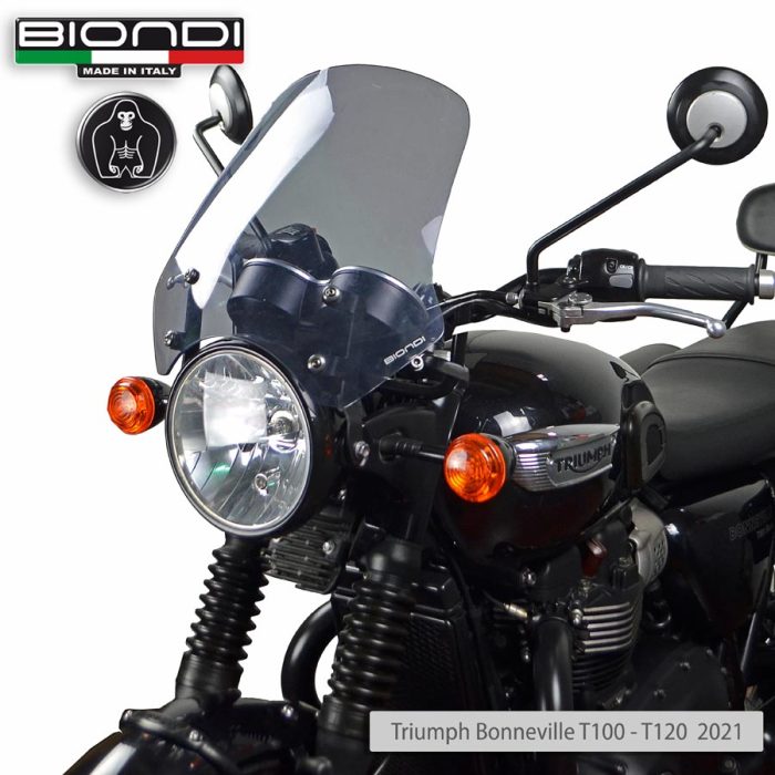 Cupolino Fumè Chiaro Mod. Touring (Kit di Montaggio incluso) – TRIUMPH BONNEVILLE T100 T120 (2021…) - immagine 3