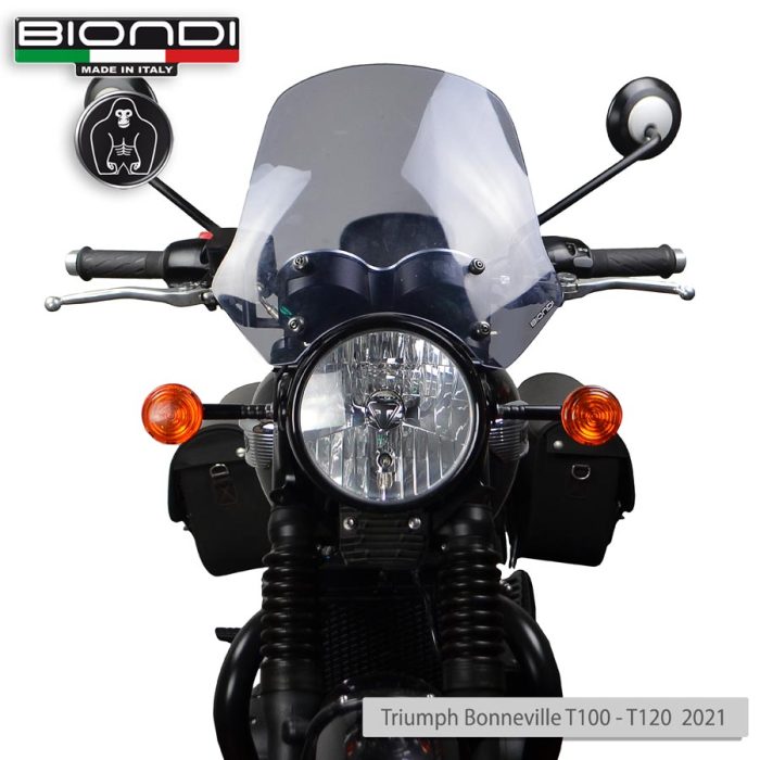 Cupolino Fumè Chiaro Mod. Touring (Kit di Montaggio incluso) – TRIUMPH BONNEVILLE T100 T120 (2021…) - immagine 2