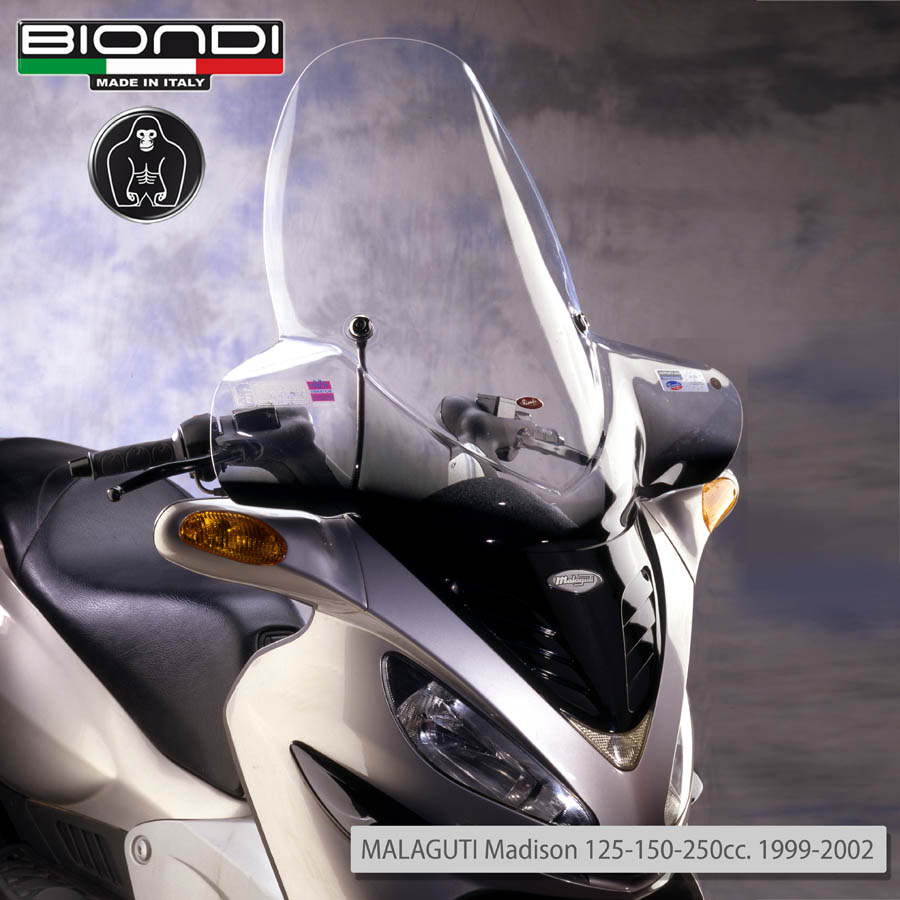 Parabrezza Mod. Club Trasparente (kit montaggio incluso) MALAGUTI Madison 125/150/250cc. 1999-mag02 - immagine 2