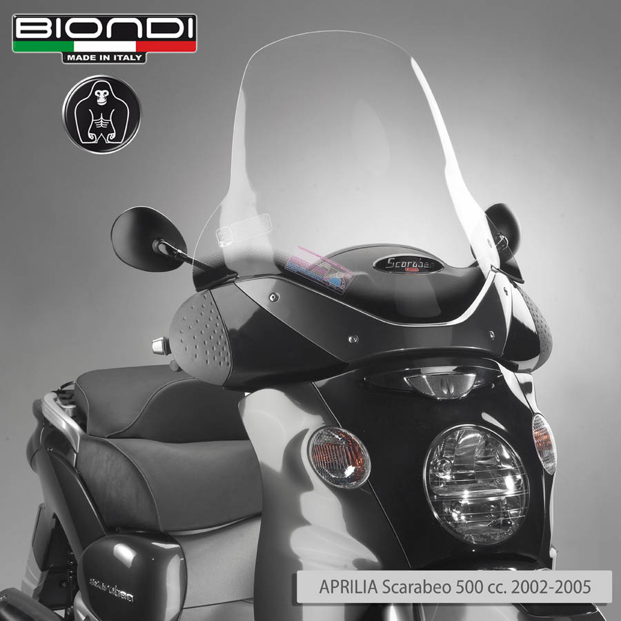 Parabrezza completo Mod. Club (Trasparente) APRILIA Scarabeo 500cc. 2002-2005 - immagine 2