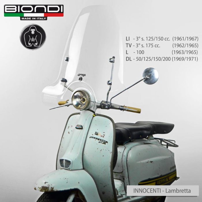 Windscreen for scooter Club Model (Only Screen) – Askoll XKP 2023, PIAGGIO->Vespa 125cc. Super 1966, Vespa 50/90cc. 1988, Vespa 50/90cc. 1963, Vespa Primavera 125cc. 1968-1983, Vespa Primavera ET3 125cc. 1976-1990, INNOCENTI Lambretta LI/TV-L-DL 1961->… ETC - Image 6