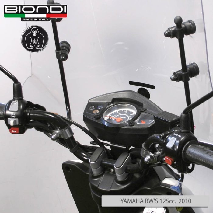Kit Attacchi per schermi Parabrezza – BENELLI Quattro Nove X 50cc. (Naked) (Manubrio Scarenato) 2008-2009, KYMCO Agility RS 2T” 50cc. Naked 2011, STELS Arrow 50cc.,YAMAHA BW’s’125cc. 2013 - immagine 3
