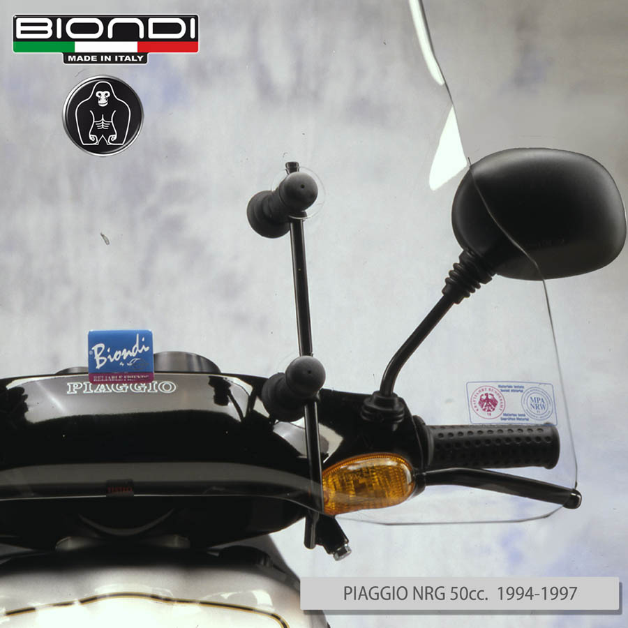 Kit Attacchi per schermi Parabrezza - GILERA Storm 50cc. 1995, Typhoon 125cc. 1999, Typhoon 50cc. 1992, PIAGGIO NRG 50cc. 1994-1997, NRG mc2 50cc. 1997-2000, NTT 50cc. 1995-2002