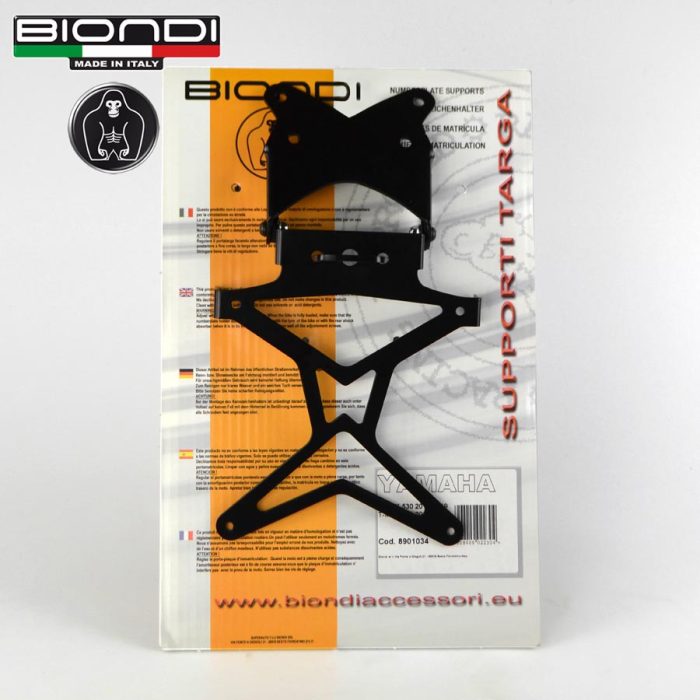 Portatarga per Moto regolabile in acciaio verniciato nero (kit completo) – YAMAHA T-MAX 530 2017-2019, T-MAX 560 2020-2021 - immagine 3