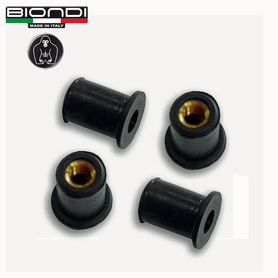 Rubber anti-vibration expander plug for little shields, for hole Ø 10, for M 5 screw. L 12 mm. (set 4 pieces)